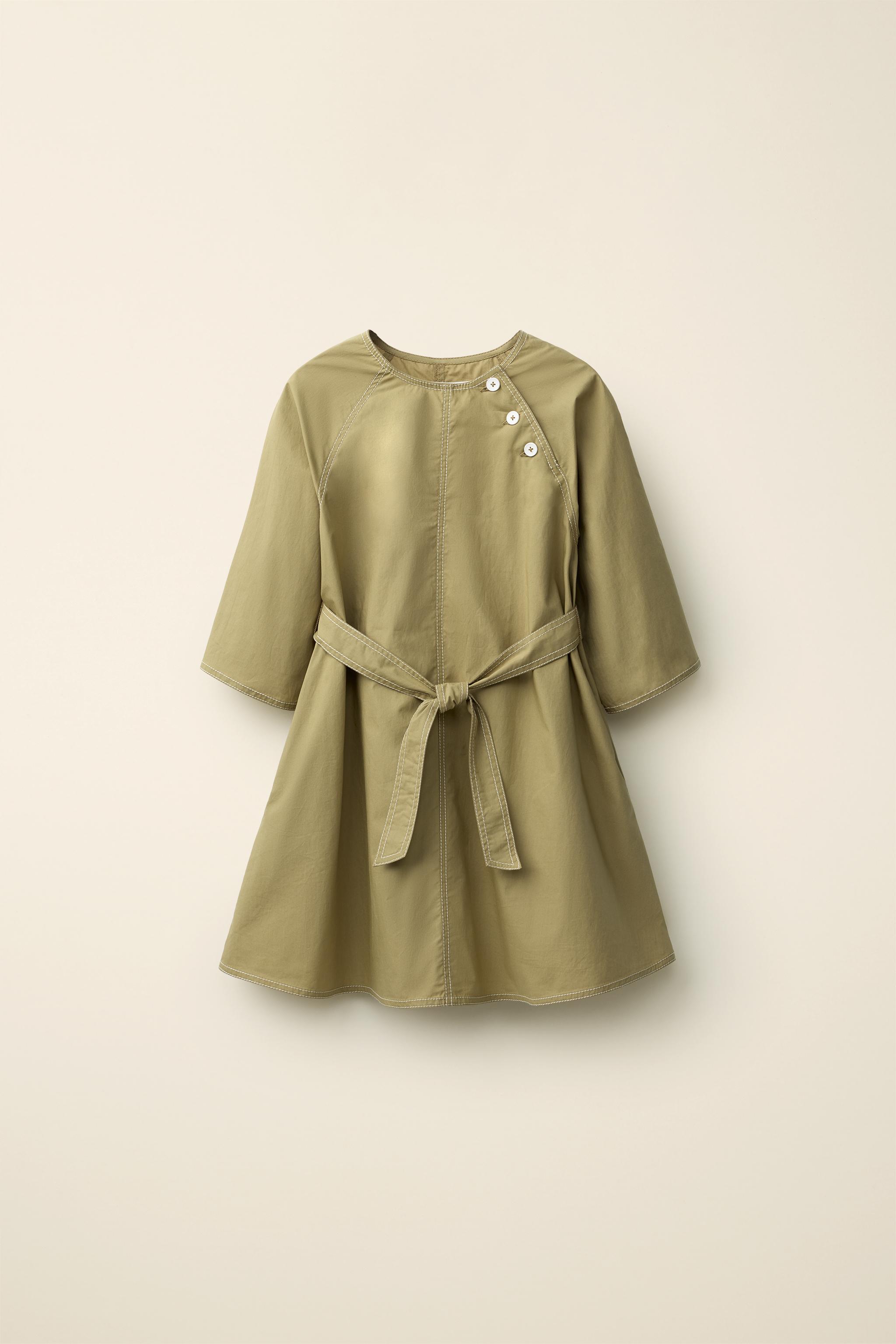 POPLIN BELTED DRESS CREATED BY CARAMEL LONDON X ZARA